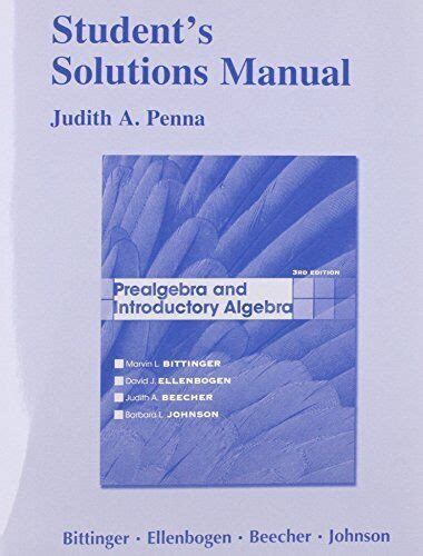 Students Solutions Manual For Prealgebra Introductory Reader