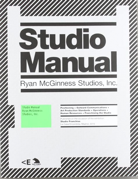 Studio Manual Ryan McGinness Studios Epub