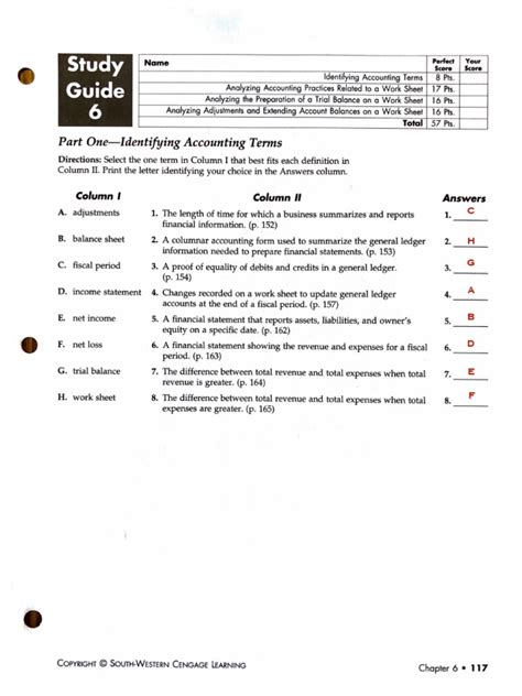 Study Guide 10 Identifying Accounting Terms Answers PDF