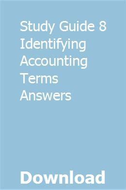 Study Guide 8 Identifying Accounting Terms Answers Epub