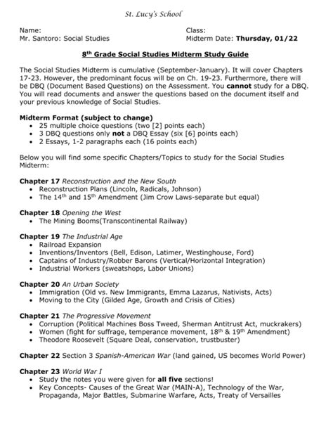 Study Guide And Answers For 8th Grade Social Studies Crct Students Reader