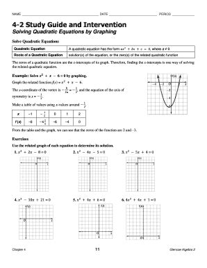 Study Guide And Intervention Quadratic Equations Answers PDF