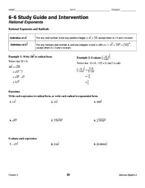 Study Guide And Intervention Rational Exponents Answers Reader