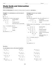 Study Guide And Intervention Substitution Answer Key Reader