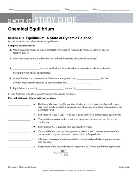 Study Guide Answer Key For Chemistry Kindle Editon