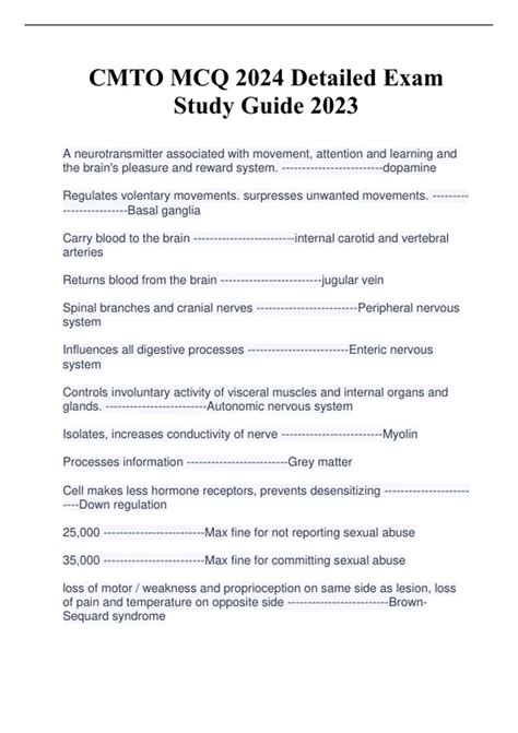 Study Guide For Cmto Exams Ebook Epub