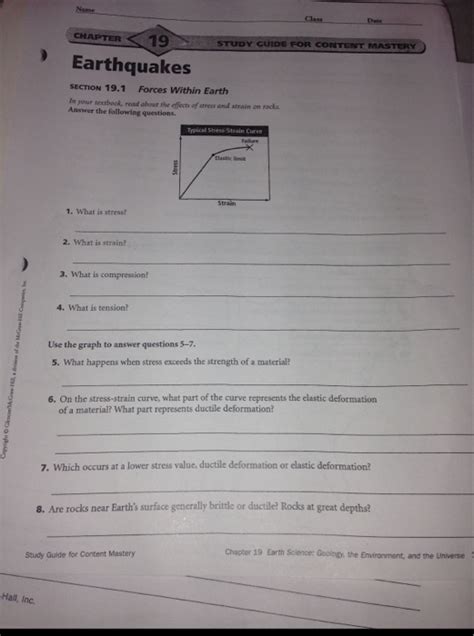 Study Guide For Content Mastery Answer Earthquakes Doc