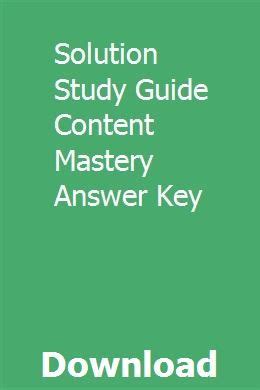 Study Guide For Content Mastery Solutions Answers Doc