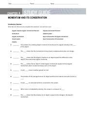 Study Guide Momentum Its Conservation Answers PDF