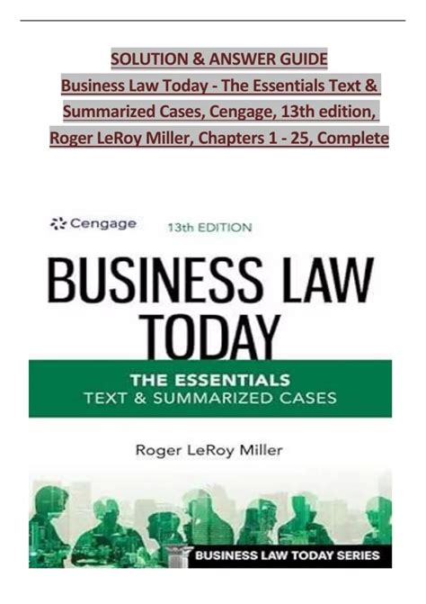 Study Guide for Business Law Today Text and Summarized Cases Reader