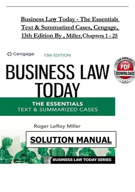 Study Guide for Business Law Today The Essentials PDF