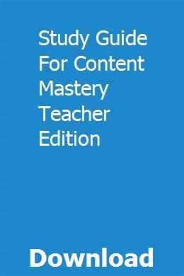 Study Guide for Content Mastery - Teacher Edition - Mr Wang .. PDF