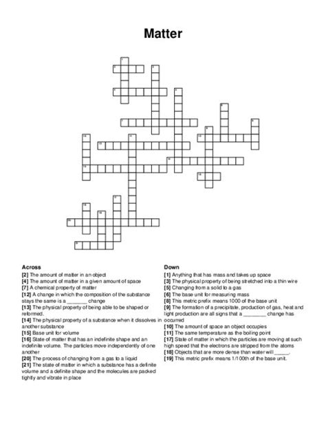 Study Matter Crossword Puzzle Answers Epub