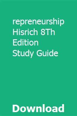 Studyguide for Entrepreneurship by Hisrich Kindle Editon