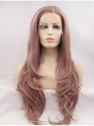 Stunning Long Pink Layered 26" Lace Front Wavy Synthetic Wigs for 2025