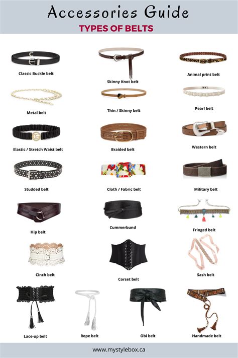 Styles of Waist Belts