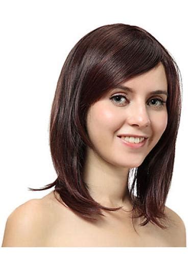 Stylish Auburn Straight Shoulder Length Synthetic Wigs