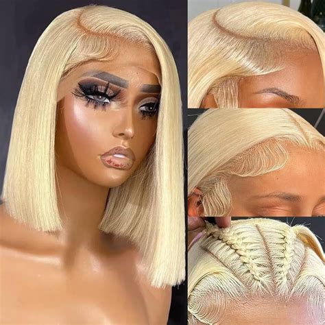 Stylish Blonde Straight Short Lace Front Wigs