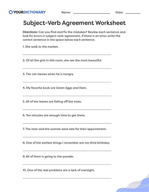 Subject Verb Agreement High School With Answers Epub