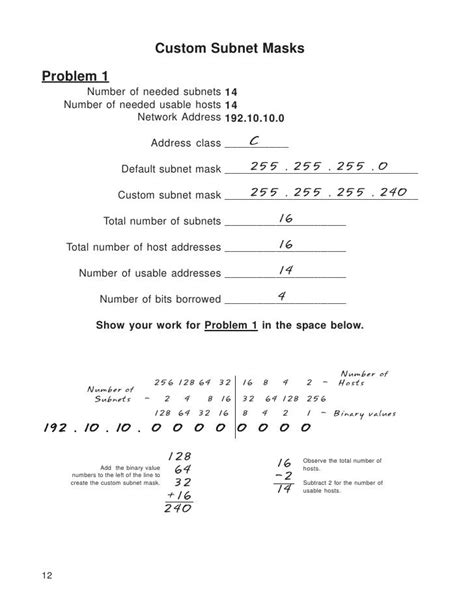 Subnetting Worksheet With Answers Epub