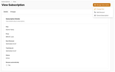 Subscription Details