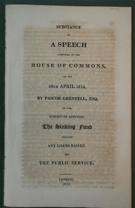 Substance of a Speech Addressed to the House of Commons Reader