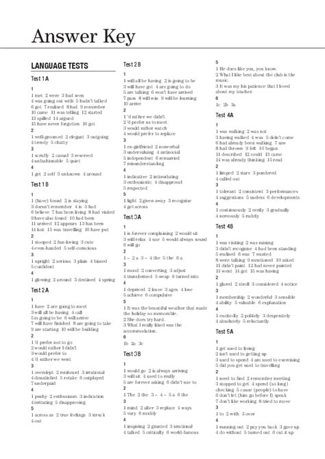 Success Intermediate Answer Key Reader