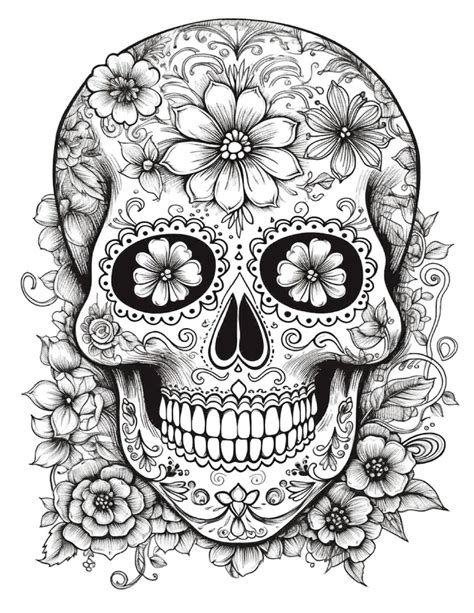 Sugar Skull Adult Coloring Book