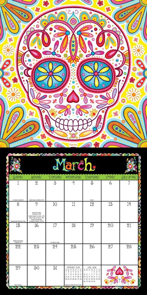 Sugar Skulls 2015 Wall Calendar