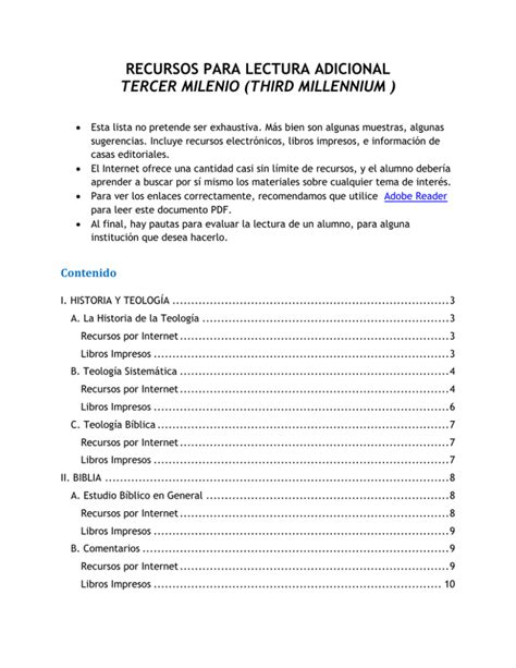 Sugerencias para Lectura Adicional PDF Book Doc