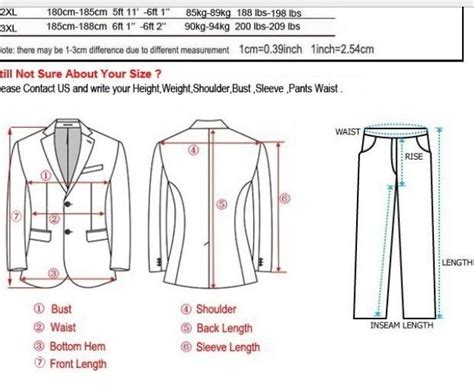 Suit Measurements Template