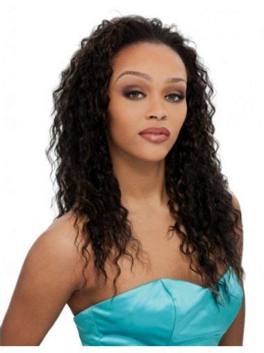 Suitable Brown Curly Long Human Hair Wigs & Half Wigs