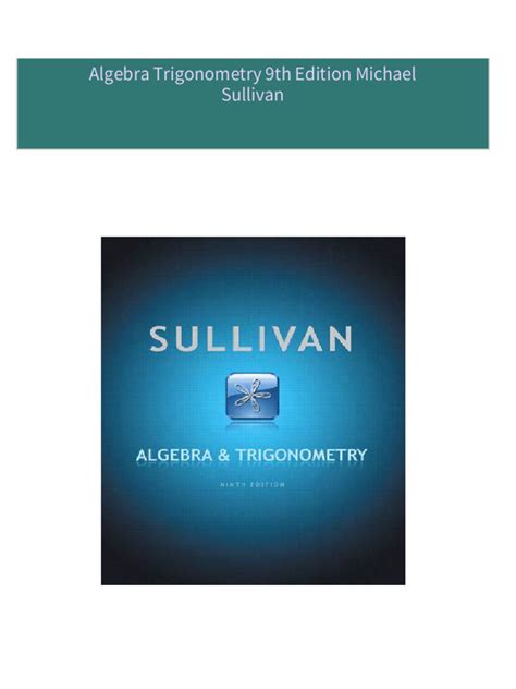 Sullivan Trigonometry 9th Edition Answers Ebook PDF