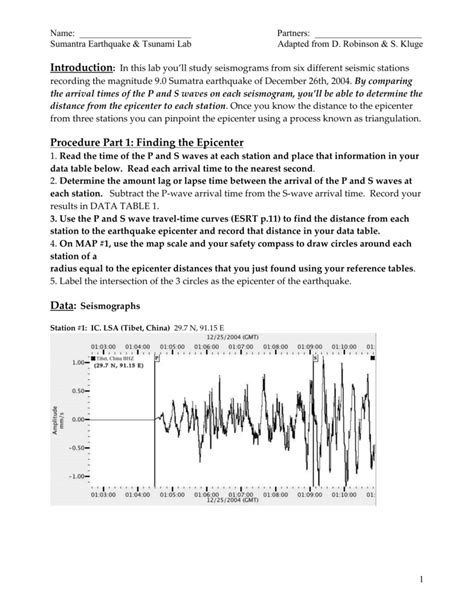 Sumatra Earthquake And Tsunami Lab Answer Key PDF