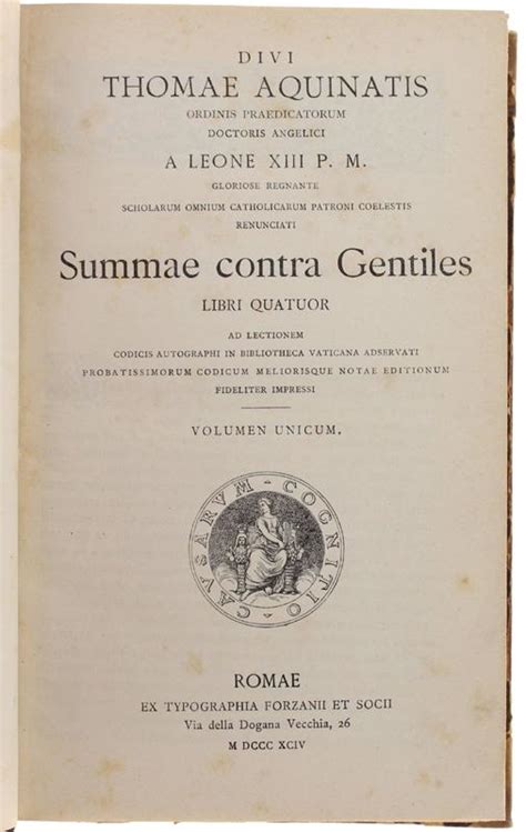 Summa Contra Gentiles Libri Quatuor Epub