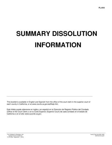 Summary Dissolution Information California Courts Home Epub