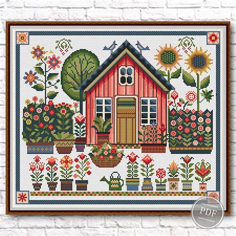 Summer Garden Floral Cross Stitch Patterns PDF