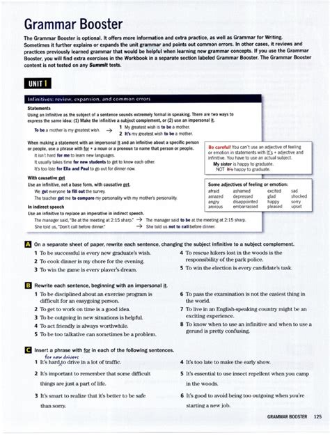 Summit 2 Grammar Booster Answer Key Kindle Editon