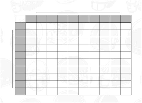 Super Bowl Boxes Template With Numbers
