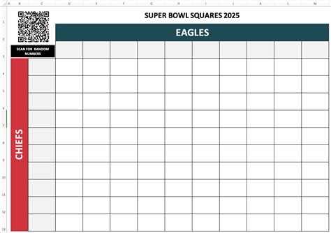 Super Bowl Square Template Free