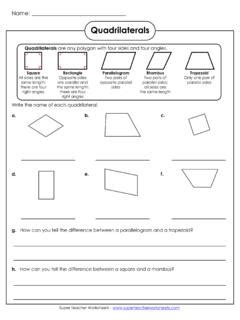 Super Teacher Quadrilaterals Questions Answers PDF