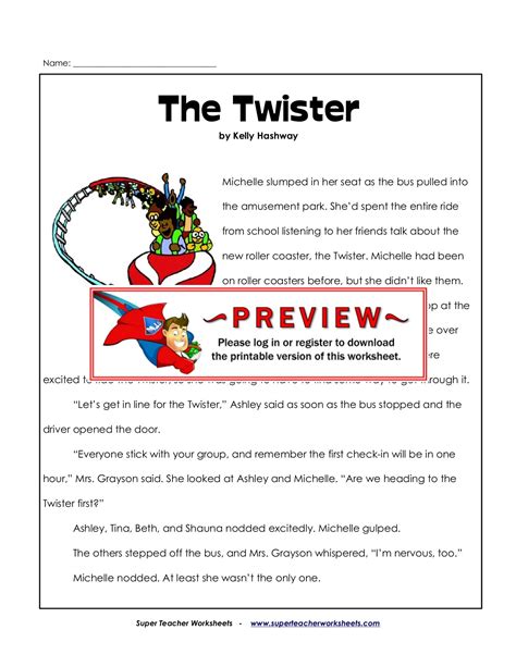 Super Teacher The Twister Answer Key Doc