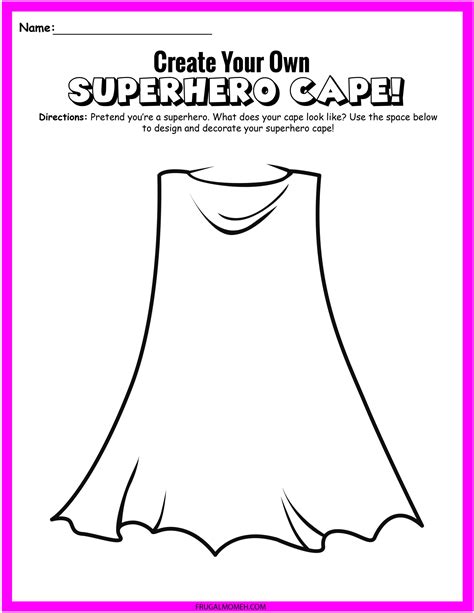 Superhero Cape Template Free