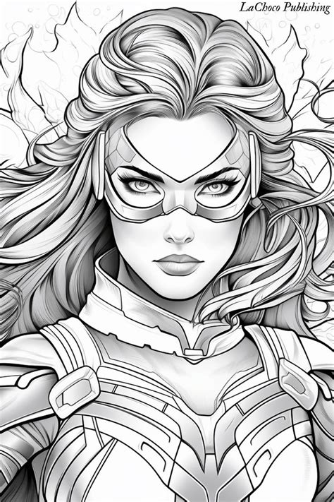 Superhero Coloring Book in grayscale PDF