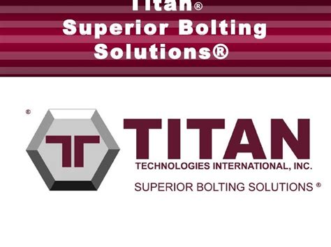 Superior Bolting Solutions Titan Technologies Home PDF