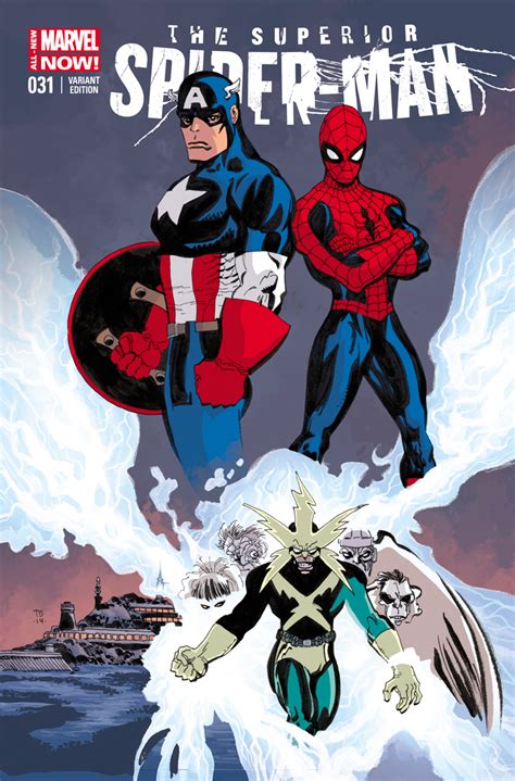 Superior Spider-Man 31 Tim Sale 1-In-20 Captain America Team-Up Variant MARVEL NOW Version UNCIRCULATED Comic Book Marvel Comics 2014 NEW Grade 98 Dan Slott and Christos Gage PDF