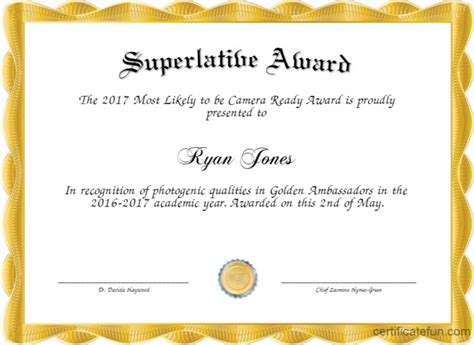 Superlative Award Template