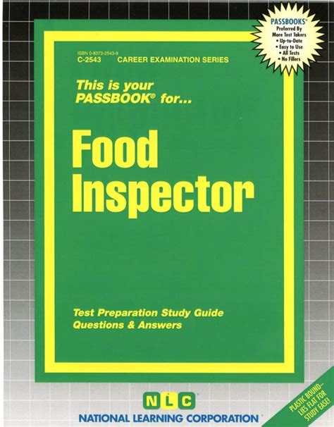 Supervising Food InspectorPassbooks Passbook for Career Opportunities PDF