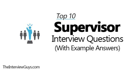 Supervisor Interview Questions And Answers Examples Reader