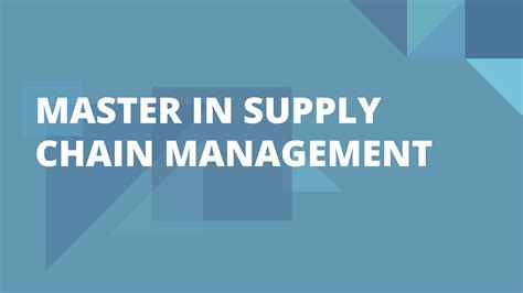 Supply Chain Management in the Mastering Business in Asia series Doc
